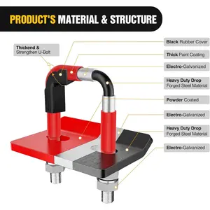 Nilight Trailer Hitch Tightener for 2 Inch Trailers Hitches Mount Anti Rattle Heavy Duty Steel with Rubber Cover Red U Bolt Glossy Coating Plate Electrophoresis Anti-Rust Triple Protective, Trailer Ball Mounts