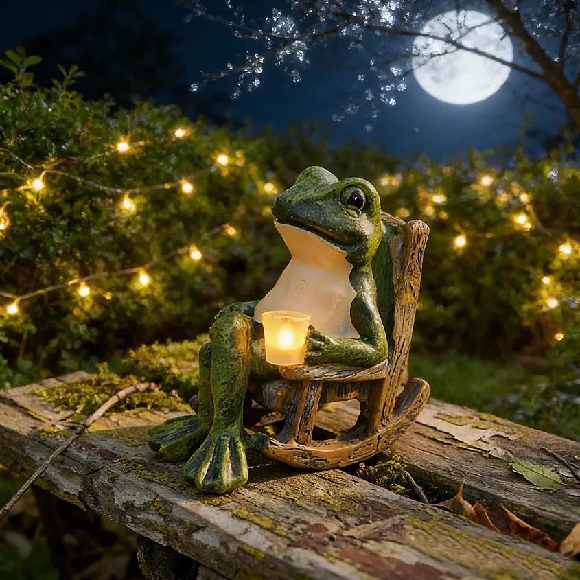 Resin Frog Garden Light - Solar-Powered, Waterproof, Whimsical Design Decorative Element with Durability and Longevity for Enhancing Outdoor Spaces, Ideal for Gardens, Courtyards