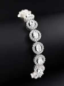 【Clearance】 Elegant Rhinestone Decorated Link Bracelet, Luxury Elegant Hand Jewelry for Girls Gift, Fashion Accessories for Women, Rhinestone Decor Bangles