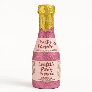 Glitter Pink Champagne Bottle Confetti Popper for Bachelorette Parties