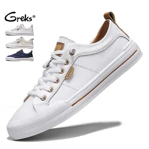GREKS Men's Slip-On Nonslip Easy Casual Sneakers, White Blue & Multiple Colors Men's Casual Footwear Shoe