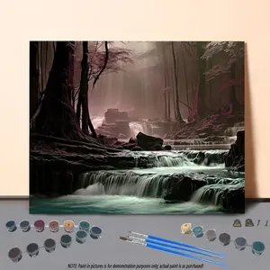 Landscape Pattern Painting By Numbers Kit, 1 Set DIY Paint By Numbers Kit for Festival Gifts, Wall Decorative Painting for Living Room Bedroom