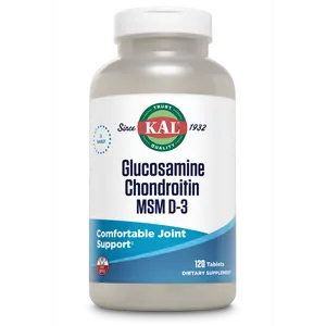 Vitamin Springtok Glucosamine Chondroitin MSM D-3 Tablets - 120 Tablets in Original Veggie Packing for Joint Support & Calcium Support