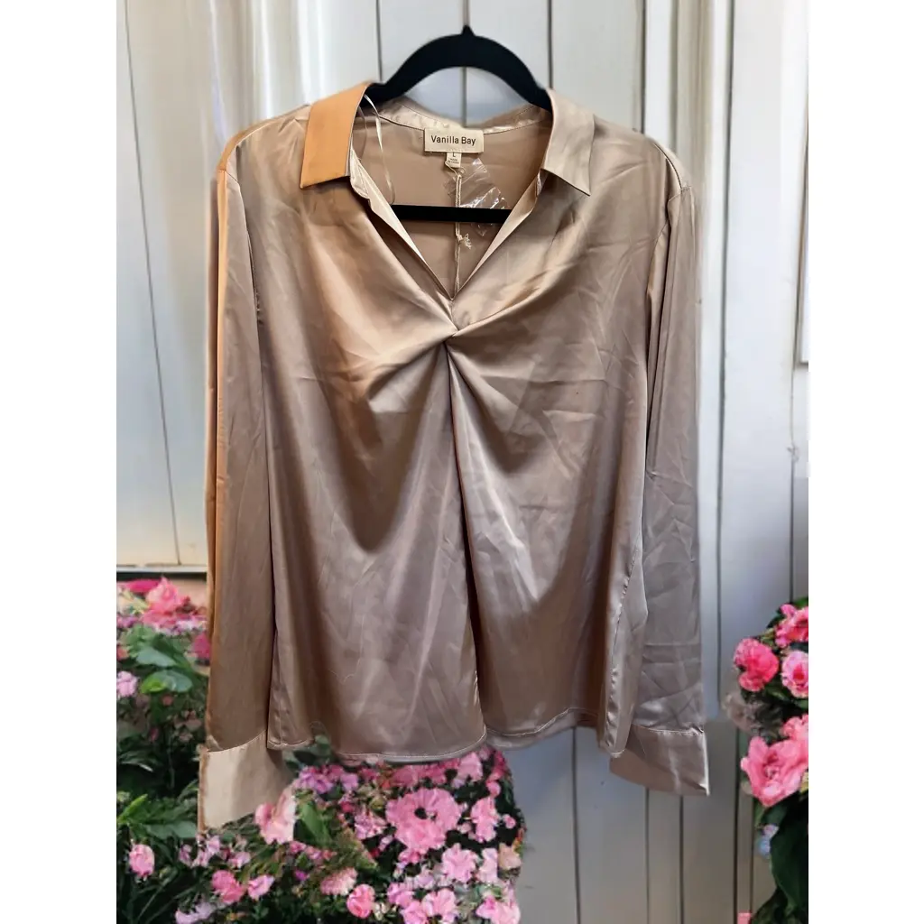 Vanilla Bay Champagne Silk Blouse