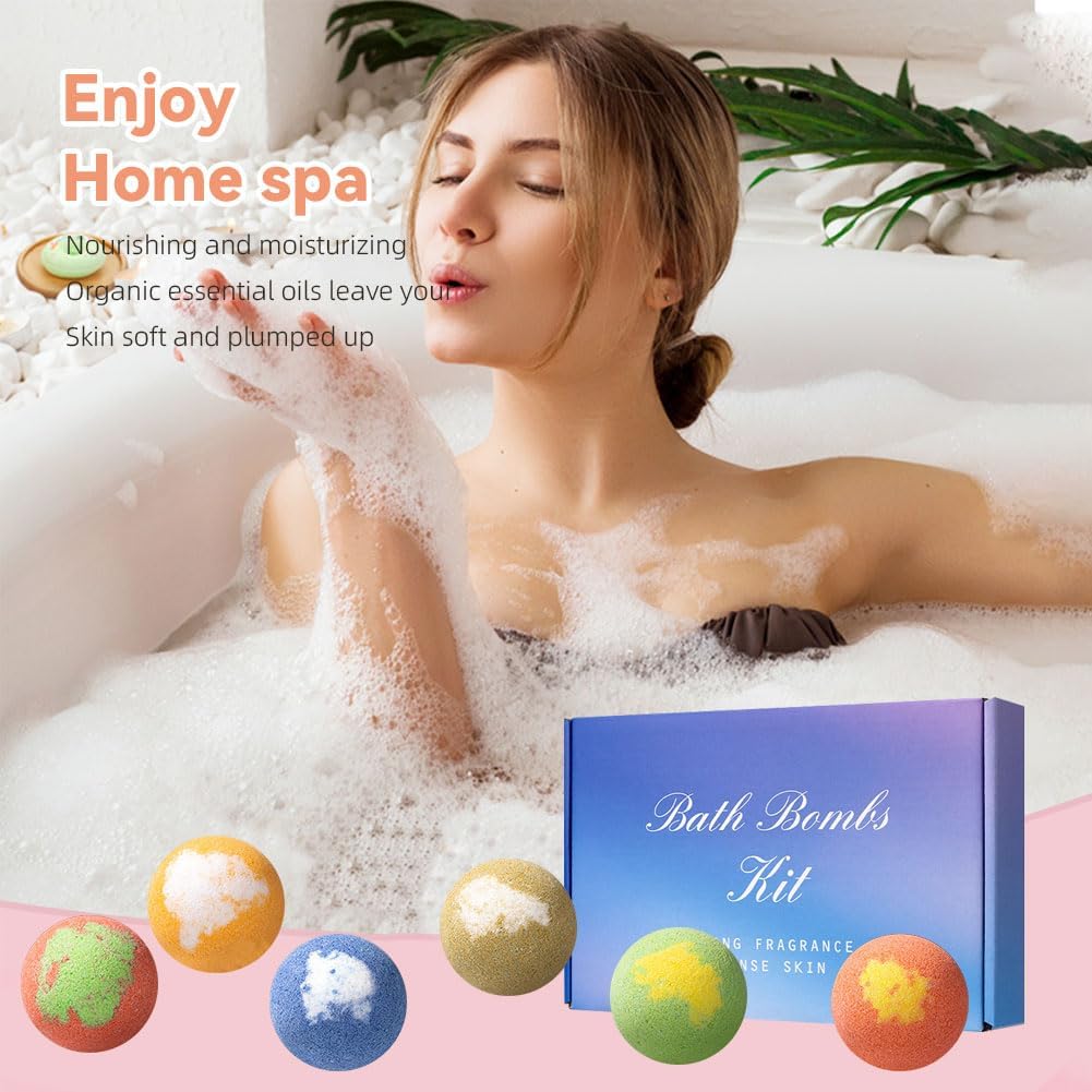 24 Pcs Handmade Bubble Shower Bombs for Women Men,Natural & Organic Bath Bomb Gift Set for Cleansing,Moisturizing,Relaxing and Softening Skin,Individually Wrapped Mini BathBombs Gifts,20g/pcs