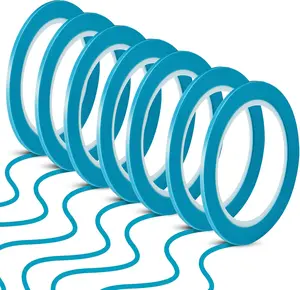 10 Rolls Pinstripe Tapes 1/8 Inch 3 Millimeter Vinyl Thin Masking Tape Blue Vinyl Automotive Masking Tape Painters Tape for Curves Automotive Car Painter, 33 Meters for Each Roll
