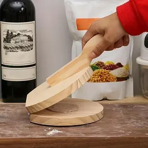 Reclaimed Wood Manual Pasta Maker Ergonomic Non-Slip Handle Heavy-Duty Kitchen Tool Versatile Dough Cutter for Homemade Pasta Pizza Dumplings and Pie Crust Making