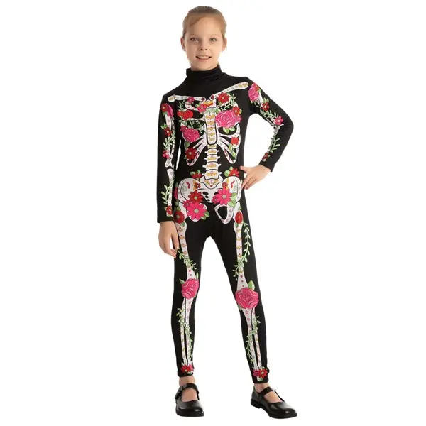 Girl's Floral Skeleton Costume