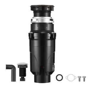 Garbage Disposal 1/2 HP Continuous Feed Food Waste Disposer With 3450 RPM Motor, Corded, EZ Connect Installation Kit, Quiet Operation, Stainless Steel Grind Chamber, Durable Kitchen Sink Garbage Disposal System