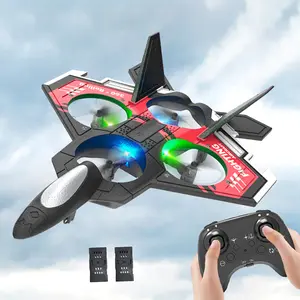 Foam Remote Control Airplanes with 2 Batteries, Remote Control Fighter Jet with Light, 360° Flip, Fixed Height, Stunt Roll, Remote Control Planes for Kids over 14 years old, Toy Gifts for Boys Girls