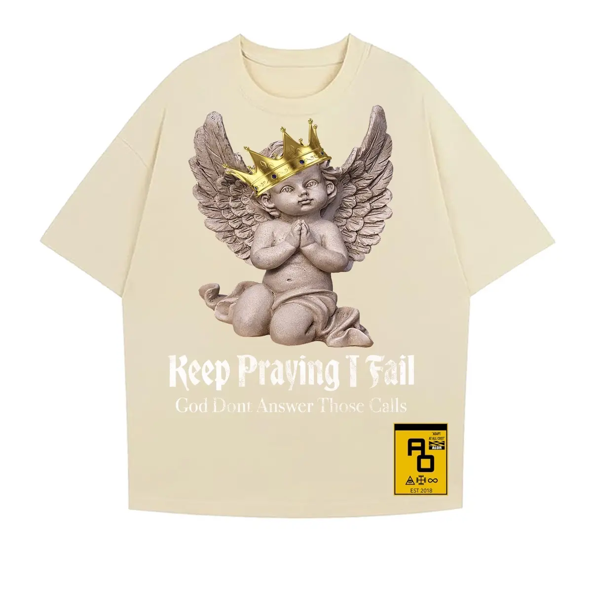 Alor Tee "Baby Angel Keep Praying I Fail" Vintage Cream