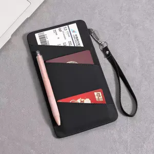 Ultra-Slim Passport Holder Travel Wallet | Minimalist PU Leather Card Case with Detachable Wristlet, Zipper Pocket & Pen Loop | Lightweight Travel Organizer for Men & Women