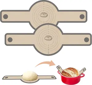 Silicone Bread Sling for Dutch Oven, 2 PCS Non-Stick & Easy Clean Reusable Silicone Bread Baking Mats with Long Handles, Bakeware Utensils