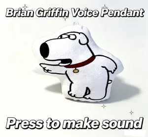 Voice Brian Plush Pendant, Press Sound Toy, Plush Keychain, Prank Gift for Friends, Student Gift