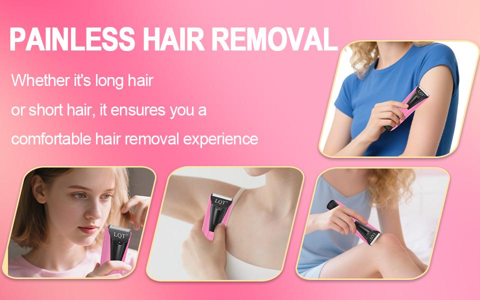 LQT Cordless Hair Clipper, Electric Bikini Trimmer, Body Hair Shaver, Pubic Hair Trimmer, Rechargeable Intimate Grooming Kit with LCD Display, 2 Guide Combs, USB Charging