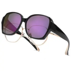 Clip On Polarized Sunglasses For Men And Women, Rectangular TAC PC Lenses With UV Protection, Prescription Friendly Shades For Driving And Daily Fashion Wear