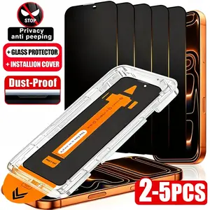 2-5 Packs Full Cover Privacy, Protective Tempered Glass Screen Protector For iPhone 17 Pro Max/16 Pro Max/17/15 Pro/16/15/14/13/12/11/Plus/Mini/X/XR/XS Max/7/8/SE 9H+ Hardness Anti-Scratch Protection, Dynamic Island Compatible Accessories
