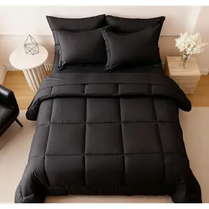 7pcs Luxurious Checkered Comforter, Soft Microfiber, Breathable, Easy Care, Bedding Set,Queen And King Size Bedroom Decor,Universal for Dormitory and Bedroom Use in All Seasons