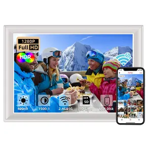 2K 64GB 11" Digital Photo Frame WiFi6&5G Digital Picture Frame 100% sRGB 1920x1280 FHD IPS Touch Screen,Share Photos & Videos via Frameo App,can Extend Storage by SD Card and USB Drive,Clock,Weather,White Color