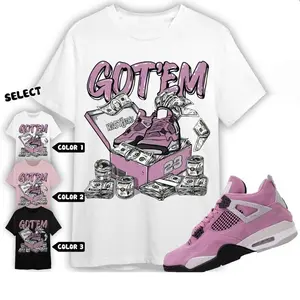 Sneaker Box Unisex T-Shirt To Match AJ 4 Orchid Neutral Grey Black White, Shirt In Light Pink To Match AJ 4 Sneaker Sweatshirt, Hoodie, Comfort Colors