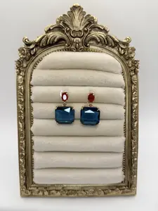 Blue and Red earrings in stainless steel