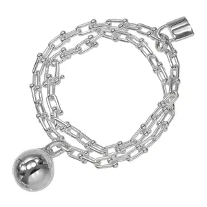 Pre-owned Tiffany & Co. Sterling Silver 925 (Ag925) Small Leather Goods HardWear Small Wrap Silver Bracelet