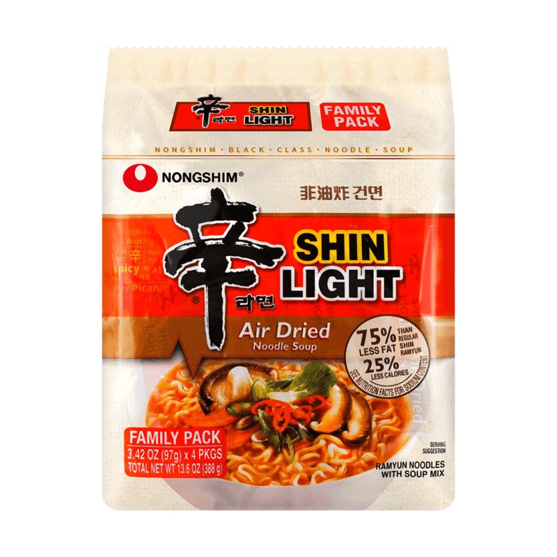 NONGSHIM Shin Ramyun Light - Low Calorie, Non-Fried Instant Noodles, 4 ...