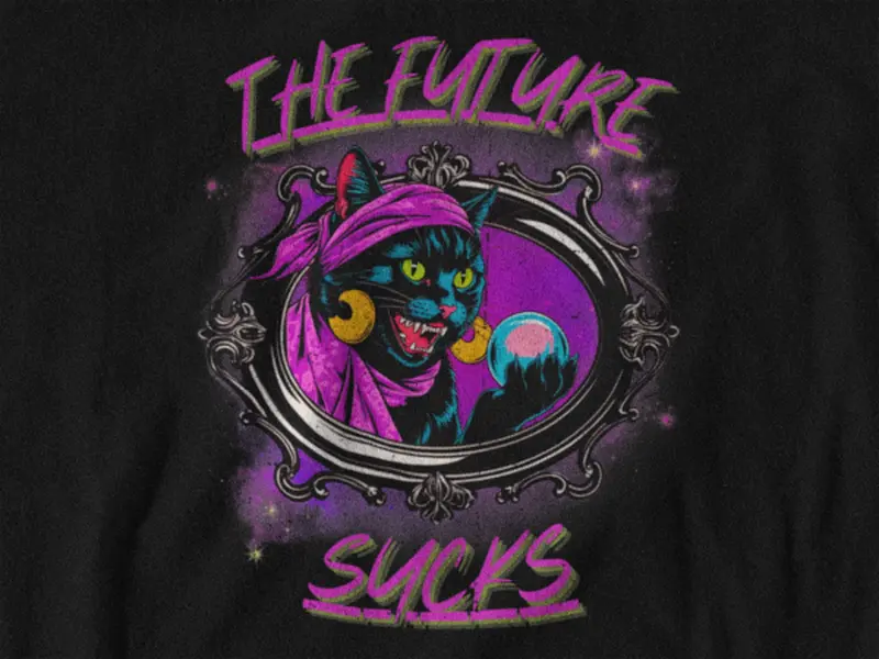 Dark Psychic Cat funny shirt | Psychic Cat Illustration T-Shirt