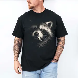 Smoking Raccoon Shirt, Vintage Y2K Grunge Raccoon Graphic Tee, Funny Raccoon Face Shirt, Comfort Colors Edgy Meme T Shirt, Gift for Raccoon Lovers Apparel Top