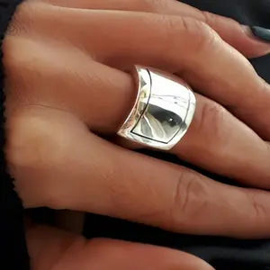 Minimalist Hip-Hop Style Wide Band Chunky Unisex Ring - Daily Casual & Party Fashion Accessory, Perfect Gift for Girlfriend, Wife, Mom, Lover