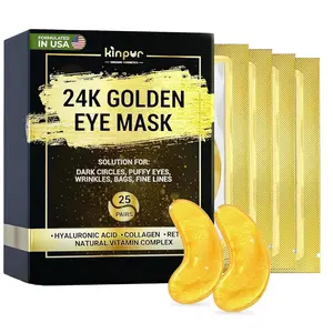 24K Gold Eye Patches for Puffy Eyes and Dark Circles, Luxury Anti-aging Skincare - Collagen Anti Wrinkles Patches w/Vitamin C & Niacinamide to Hydrate, Depuff, Smooth Fine Lines – 25 pairs