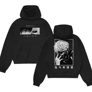Ken Kaneki Tokyo Ghoul Hoodie, Half Ghoul Transformation Anime Story Streetwear Pullover, Dark Manga Graphic Hoodie for Anime Fans