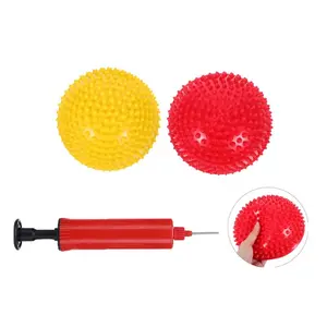2 Yoga Meditation Balls with Pump, Inflatable PVC Exercise Balls, Foot Acupressure Massagers, Ergonomic Design for Home and Gym Workouts