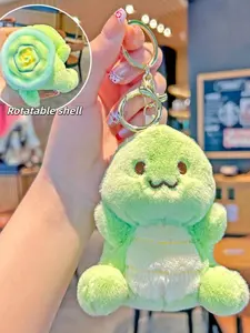 Cute Green Turtle Plush Keychain, Soft Fluffy Rotatable Shell Fidget Toy Bag Charm, Small Portable Backpack Pendant Purse Accessory, For Girls Women Teens Kids, Birthday Gift Party Favor, Backpack Decoration, Summer Daily Accessory