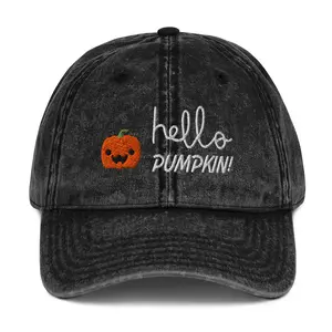 Hello Pumpkin Adult Unisex Cotton Twill Ball Cap