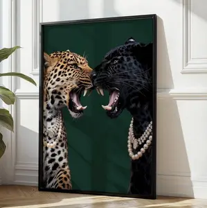 Leopard and Jaguar Print Panther Wall Art Vintage Photography Fashion Print