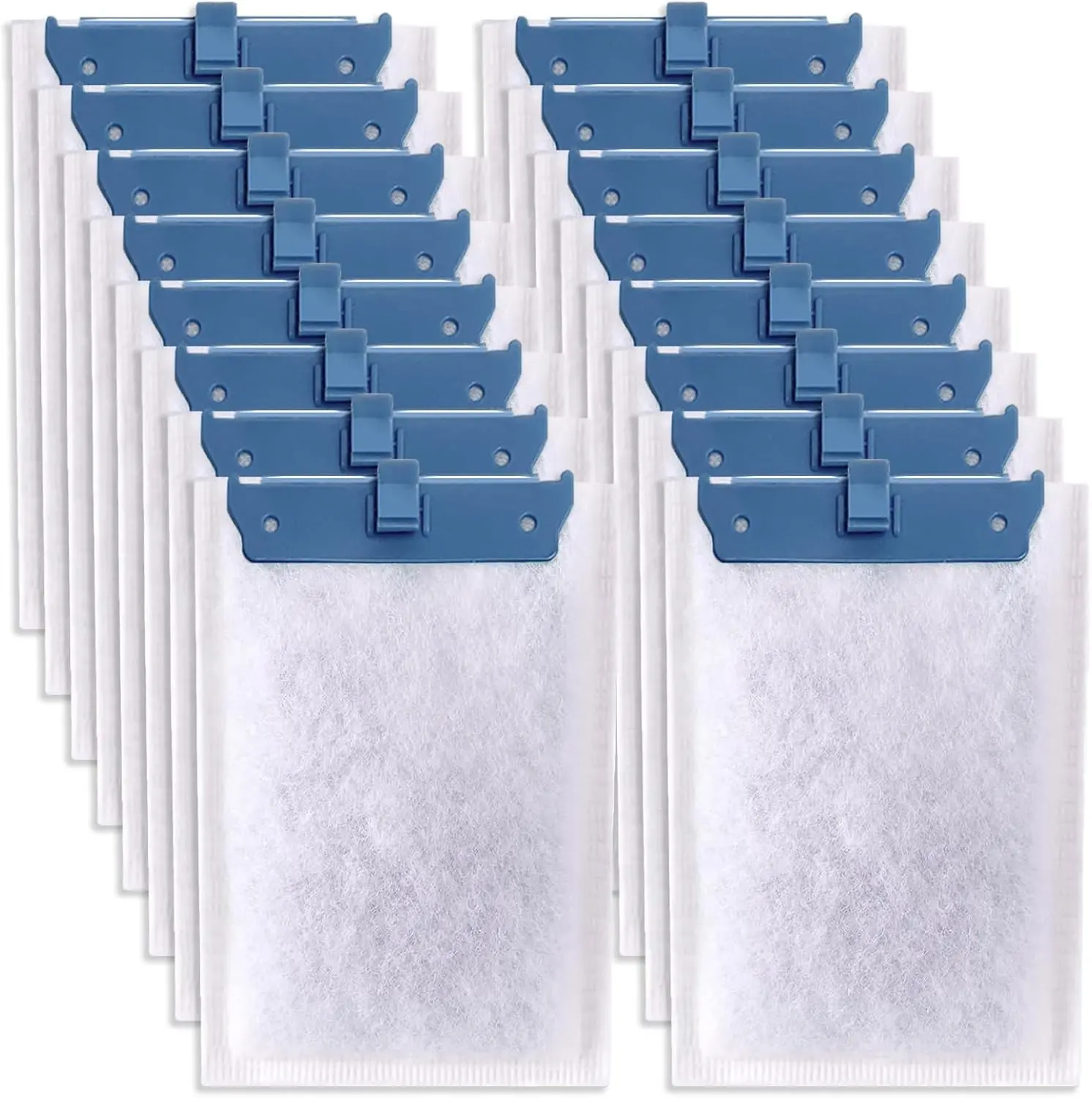 16 Pack Filter Cartridge Compatible with Whisper Bio-Bag Filters 10i/IQ10/PF10 – Medium Replacement Filter Cartridges for Aquariums up to 20 Gallons (90 GPH), Works with ReptoFilte, Activated Carbon & Dual-Layer Filtration