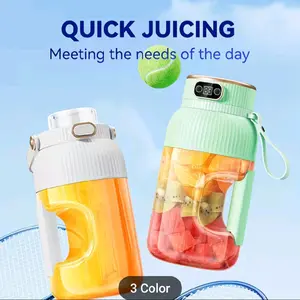 Portable Juicer & Travel Blender with Digital Display & Motorized Blending - Compact - Suitable for Milkshakes, Smoothies, -the- Blending, for, Gym, Picnic, - Operation (No Outlet Required)
