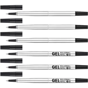 Parker Compatible Rollerball Refill 6 Pack, 0.7mm Medium Point - Black, Smooth Writing Replaceable  Gel Ink Pen Refills for IM Sonnet Urban Pens