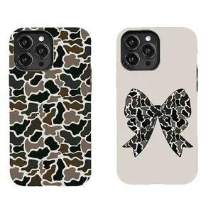 Marsh Old School Camo Couple Phone Case, Matching Phone Case, Valentine Gift for BF GF, iPhone & Samsung Hard Case