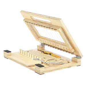 Soap Cutter, Cut 1-12 Bars, Precisely and Accurately Cut 1 Inch Bars, Wood Frame With Steel Wire, with Extra Wires, Multi Handmade Soap Wire Cutter for Candles, DIY Making Cutting Tool