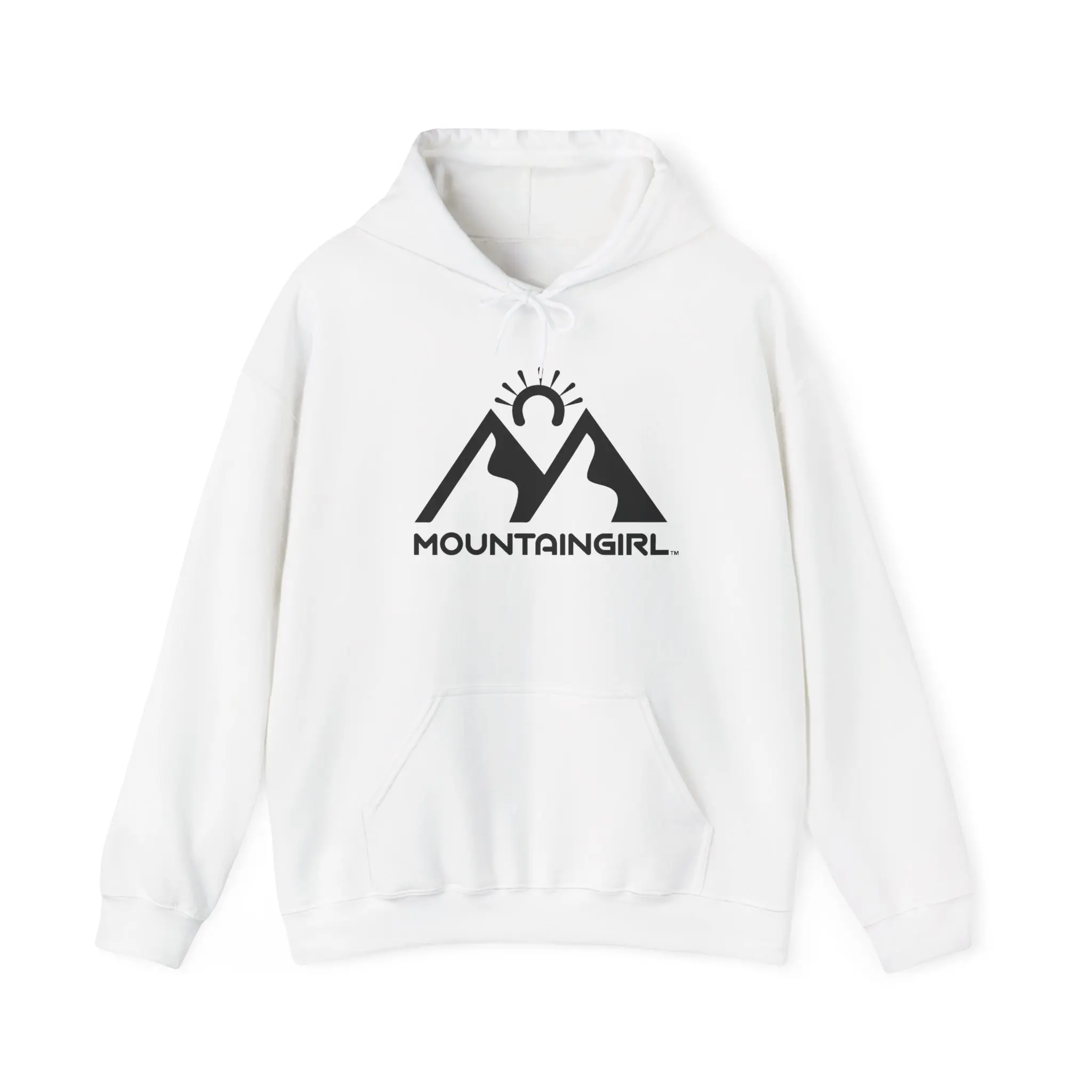 Mountaingirl logo Hoodie | Mountain silhouette sun graphic