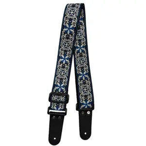 Adjustable Guitar Strap with Jacquard Weaving Embroidery Suitable for Acoustic Electric and Bass Guitars