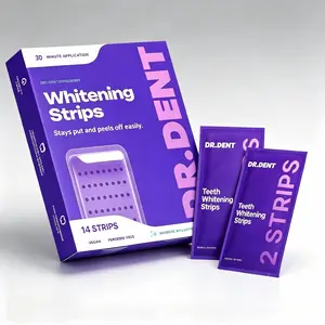 DR.DENT Purple Teeth Whitening Strips, Peroxide‑Free Non‑Sensitive Whitening for Enamel‑Safe Brightening, 7/21 Whitening Sessions