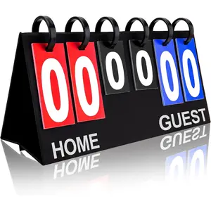 Flip Scoreboard Tabletop Score Flipper, Football Portable Scoreboard, Flip Score Keeper, Outdoor Score Flip Cards for Basketball Volleyball Tennis Sports - 6 Digits Scoreboard
