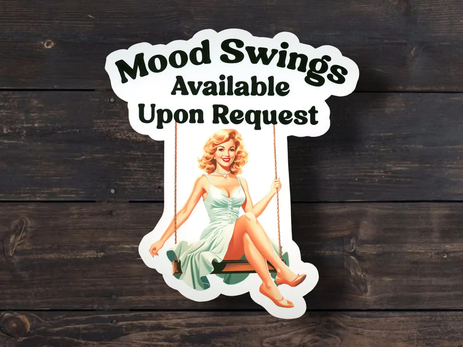 Mood Swings Sticker: Funny Mental Health Meme, Water bottle, Laptop Decal
