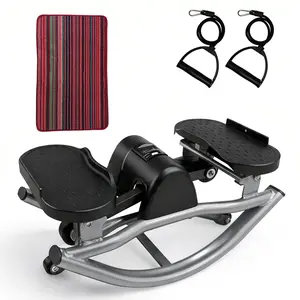 Mini Professional Lateral Stepper Exercise Machine - Home Workout Gear with Resistance Bands, Anti-Slip Mat for Home Use,Rocking Stepper 3D Motion Stepper Design Side Sepper Machine for Home Workout - 350 lbs Capacity.