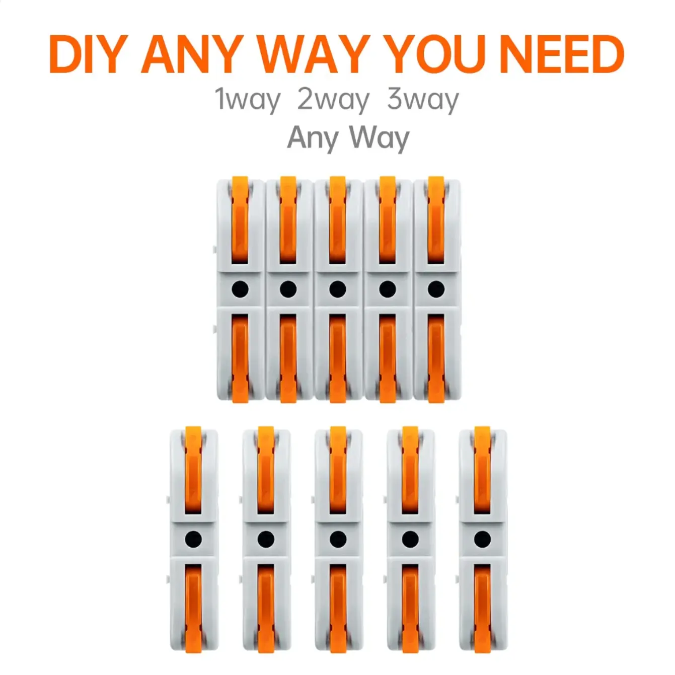 Quick Lever Wire Connectors, 50pcs UniversalTerminal Block Plug-in Wiring CableConnectors, Wire Connectors for Home, Office,Factory, Durable Reliable Connectors hand tool