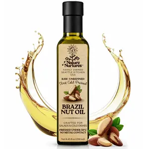 Brazil Nut Oil for Cooking and Baking · Raw · Unrefined · First Cold-Pressed at Temperatures Below 30°C · Pressed Only Once · Without Metal or Wood Contact · Small Batch · Handcrafted in Seattle USA · 100% Pure & Natural · Also Loved for Skin and Hair