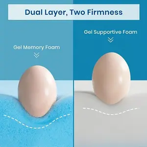 Maxzzz 4Inch Queen/King Size Mattress Topper Gel Memory Foam Mattress Topper, Firm Memory Foam Bed Topper Certipur-Us Certified